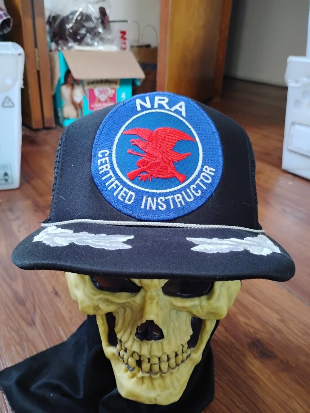 Vintage NRA Instructor Patch Scrambled Eggs Trucker Hat